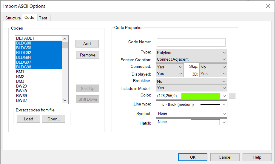 Import ASCII Options dialog with color.PNG